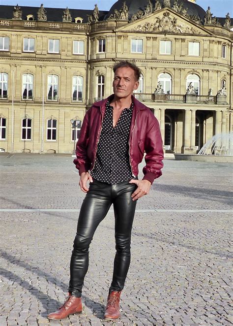 with skin tight skinny stretch leather jeans and jacket outfit menstyle gay menswear street