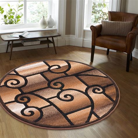 Allstar Black Round Abstract Modern Area Carpet Rug 4 11 X 4 11