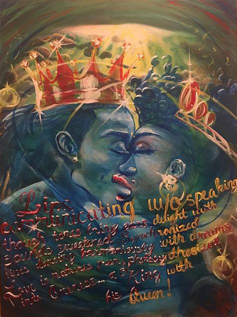 Kissing Madam Kween Octarine Painting By Sean Ivy Aka Afro Art Ivy