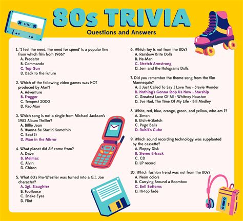Printable 80s Trivia Questions And Answers Challenge Your Knowledge