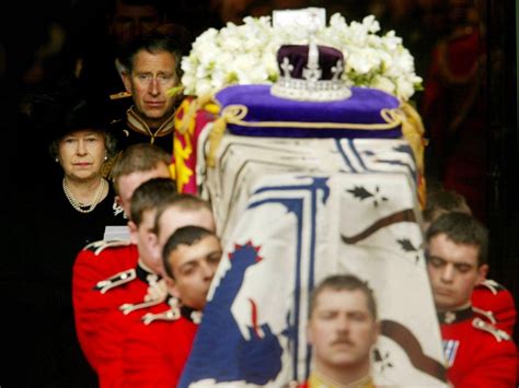 The queen mother's funeral was held in westminster abbey and she was buried next to her husband on the grounds of windsor palace… the queen mother had two children: The Queen walks behind coffin - ABC News (Australian ...