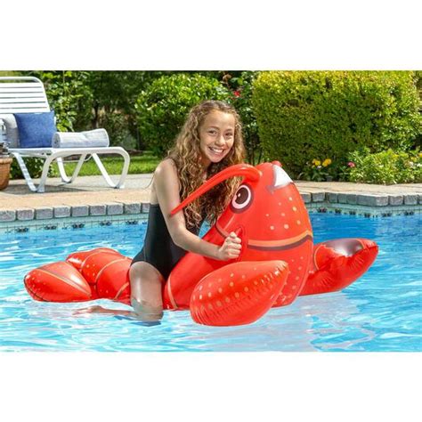 Poolmaster Lobster Rider Inflatable Swimming Pool Float Red Small