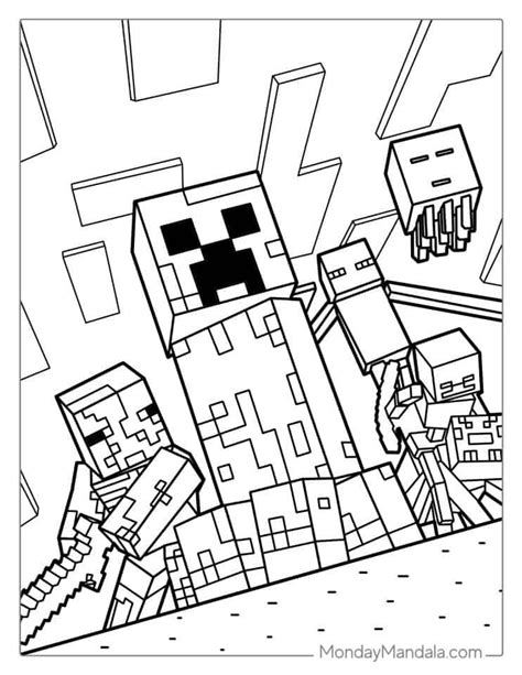 Creeper And Enderman Minecraft Coloring Page Minecraft Coloring Page