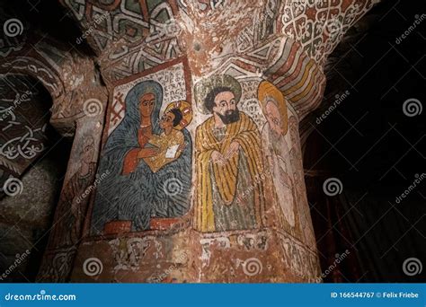 Ancient Wall Paintings In The Monolithic Church Abuna Yemata Guh In