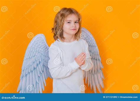 Angel Prayer Kids Kid Wearing Angel Costume White Dress And Feather