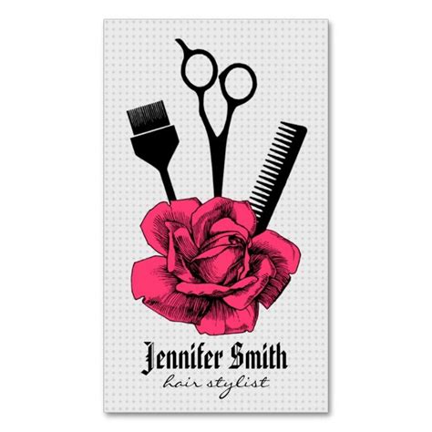 Chic Vintage Hairstylist Hair Stylist Girly Pink Appointment Card