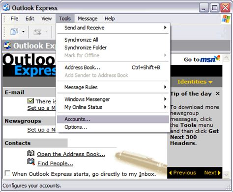 Configure An Email On Outlook Express Global Support