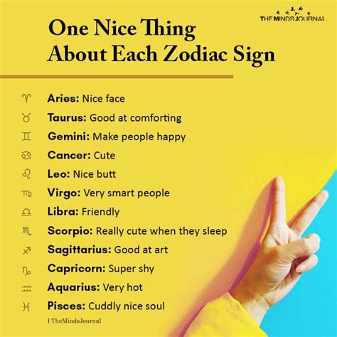 One Nice Thing About Each Zodiac Sign