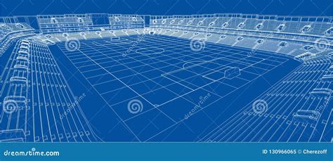Sketch Of Football Stadium Stock Vector Illustration Of Roof 130966065