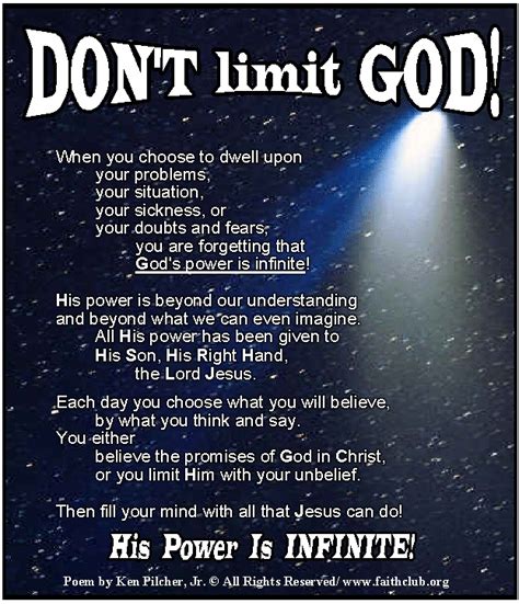 Gods Power And Blessings Are Infinite He Is A Very Powerful And