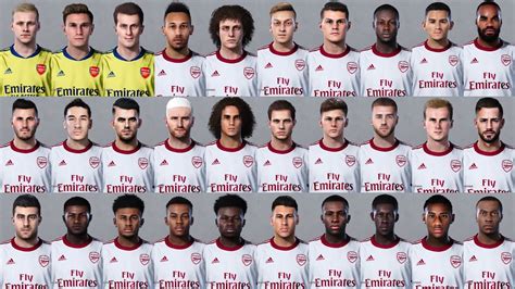 Pes 2020 Arsenal All Player Faces Youtube
