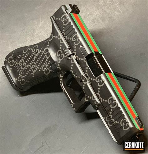 Custom Gucci Glock 17 Coated In Squatch Green Habanero Red Graphite