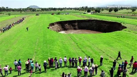 Massive Sinkhole Cracks Open Farmland In Mexico