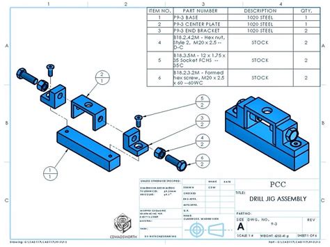 Drill Jig Assembly Drawings On Behance Assembly Drawing Mechanical