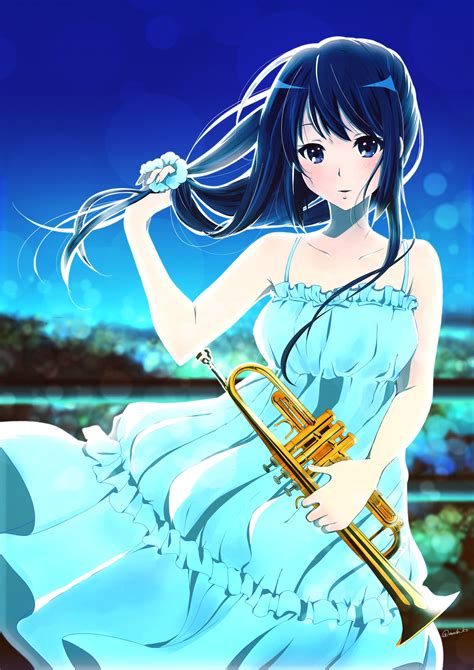 Wallpaper Illustration Long Hair Anime Girls Blue Hair Blue Eyes Cartoon Summer Dress