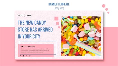 Free Psd Creative Candy Shop Banner Template With Photo