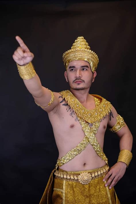 Cambodian handsome man in traditional costume ในป 2021