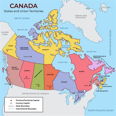 Detailed Map Of Canada 19932076 Vector Art At Vecteezy