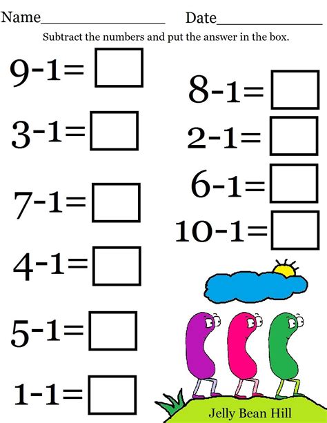 Free Printable Math Worksheets For Kindergarten Subtraction Xoxo Therapy