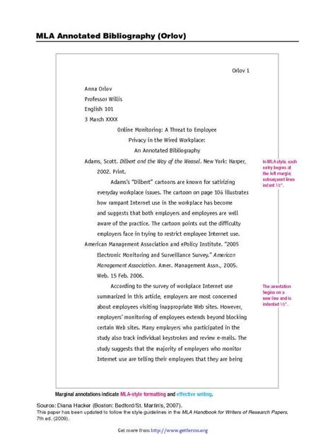 Sample Annotated Bibliography In Mla Style Download Thesis Writing