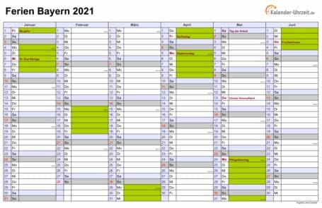 Hier finden sie den kalender 2021 mit nationalen und anderen feiertagen für deutschland. Ferien Bayern 2021 - Ferienkalender zum Ausdrucken