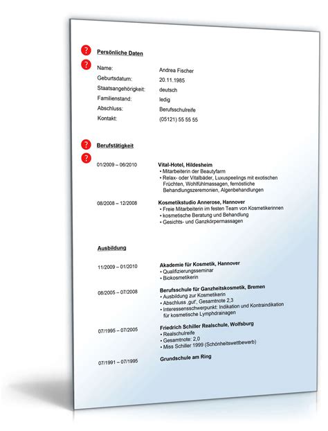 Sie heben sich dadurch positiv von der masse ab und erhöhen die chance auf eine einladung zum bewerbungsgespräch. Lebenslauf Kosmetikerin | Muster zum Download