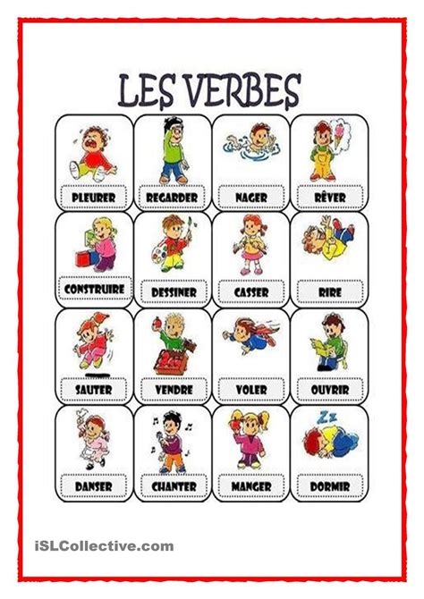 Les Verbes French Flashcards French Language Lessons Learn French