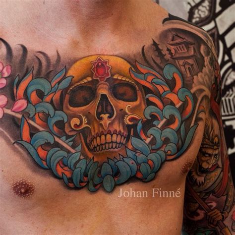 Ruby Forehead Skull Chest Tattoo Best Tattoo Ideas Gallery