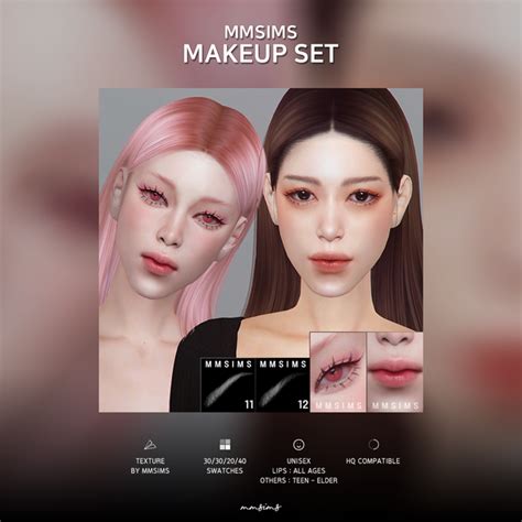 طقم مكياج Mmsims Mmsims على Patreon Makeup Cc Sims 4 Cc Makeup