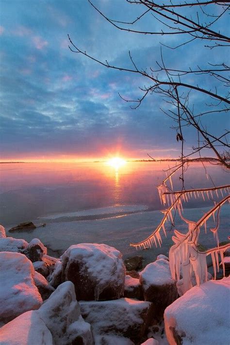 Beautiful Winter Sunset With Images Sunrise Nature