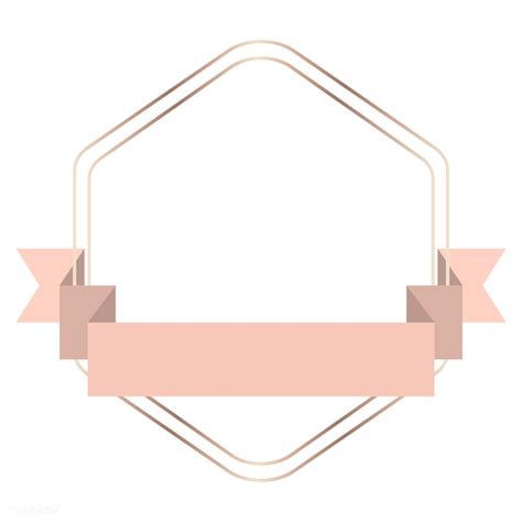 Hexagon Frame In Ribbon Banner Badge Png Royalty Free Transparent Png