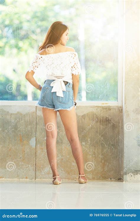Fashion Portrait Of Young Model Posing Standing Stock Image Image Of
