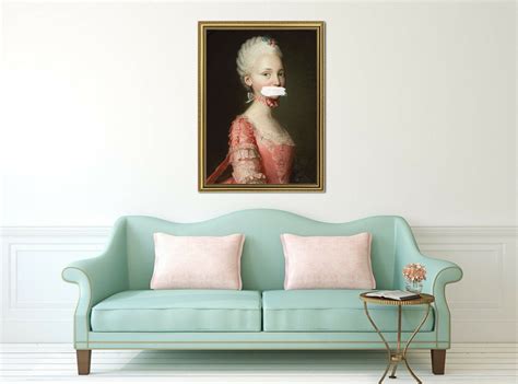 Altered Vintage Portrait Oil Painting Eclectic Printable Fine Etsy