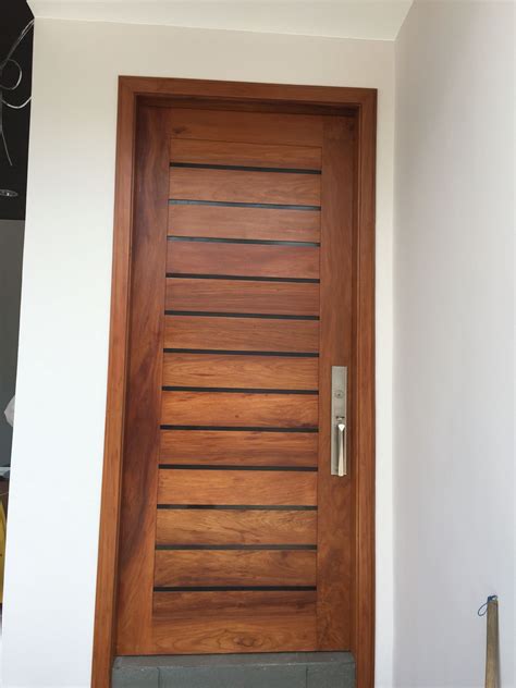 Solid Wood Narra Main Door With Natural Granite Stone In Between