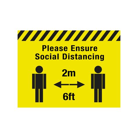 Please Ensure Of Social Distancing Floor Graphic 30 X 40cm Back Of