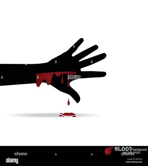 A Bloody Hand With Blood Dripping Down Vector Illustration Stock