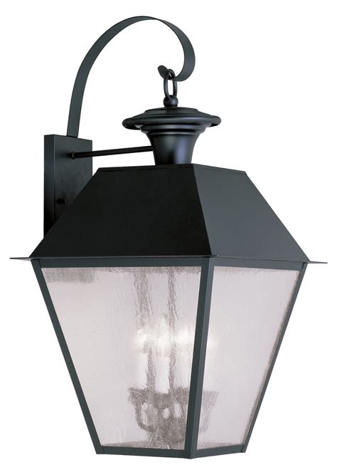 Wall sconces can light up a hallway, flank the front door and give you a better view at the vanity. Livex Lighting Black Mansfield Large Outdoor Wall Sconce With 4 Lights Black 2172-04 From ...