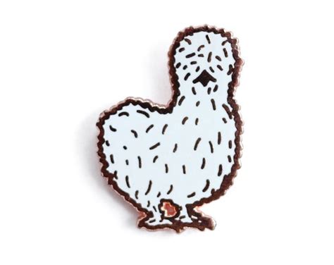 Silkie Bantam Enamel Pin Chicken Lapel Pin Hard Enamel Etsy Canada