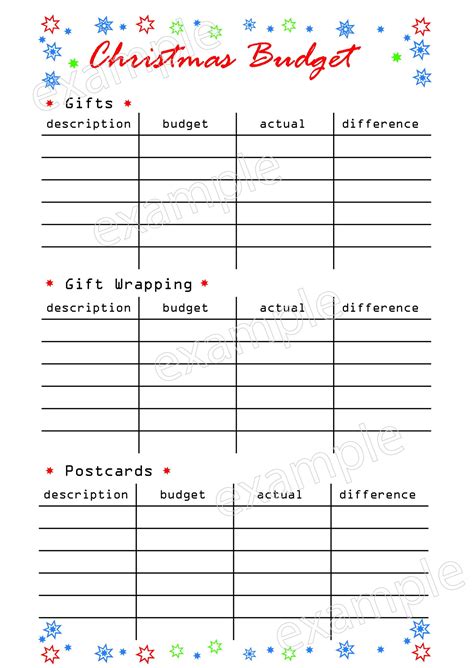 Christmas Budget Printable Budget Template Holiday Planner Etsy