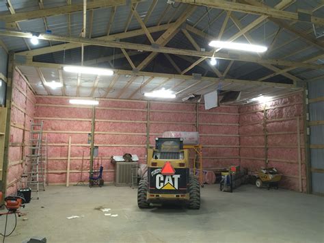 Starting the pole barn insulation. | Building a pole barn, Pole barn