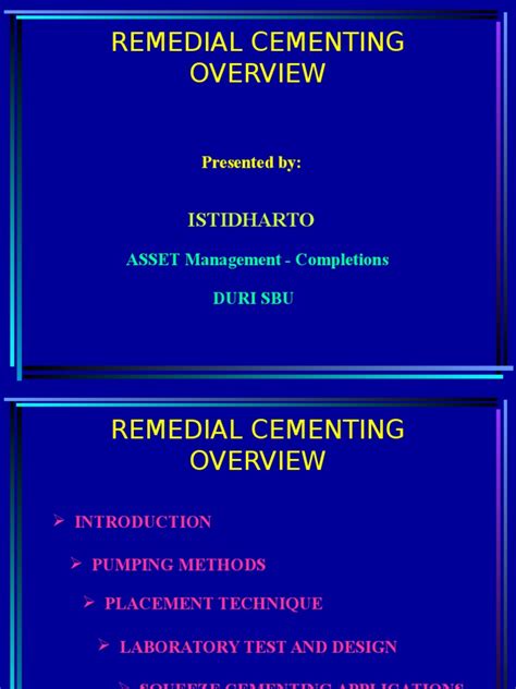 Remedial Cementing Overview Pdf Rheology Casing Borehole