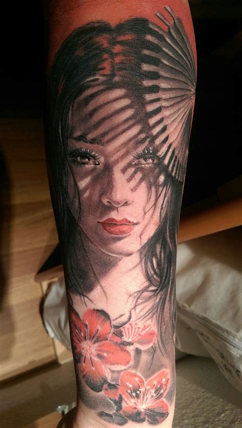 28 Geisha Girl Sleeve Tattoo Popular Inspiraton