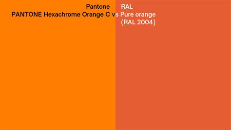 Pantone Hexachrome Orange C Vs Ral Pure Orange Ral Side By Side