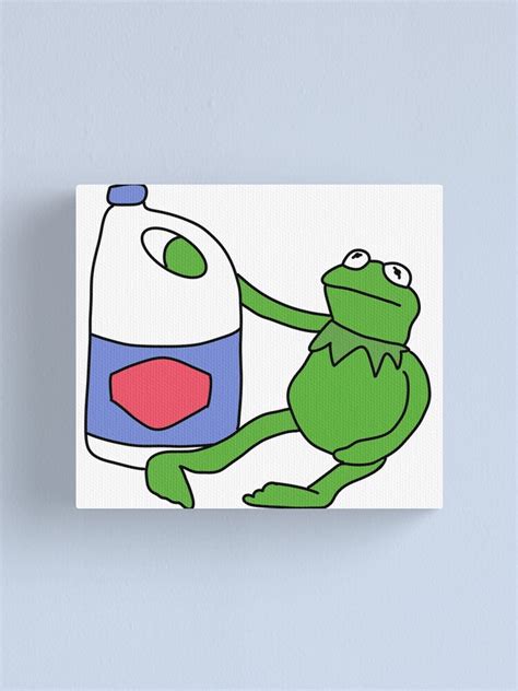 Kermit With Bleach Canvas Print For Sale By Drayziken Redbubble