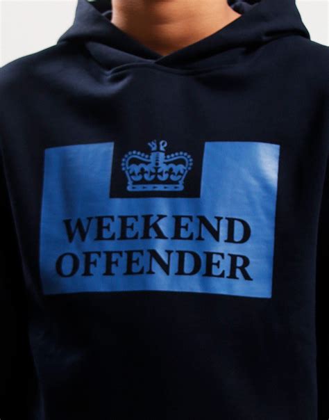 Weekend Offender Kids Hm Service Hoodie Navyyale Blue Terraces Menswear