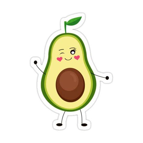Cute Avocado Sticker Sticker For Sale By Traciblantzy Cute Avocado
