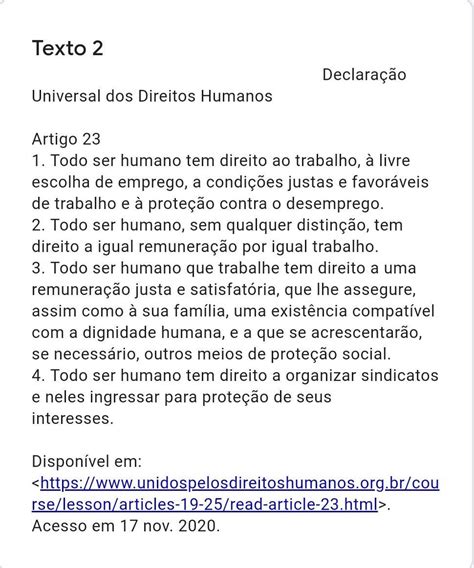 Artigo 23 Direitos Humanos