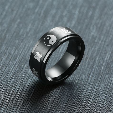 wholesale stainless steel black yin yang symbol ring jc love jewelry