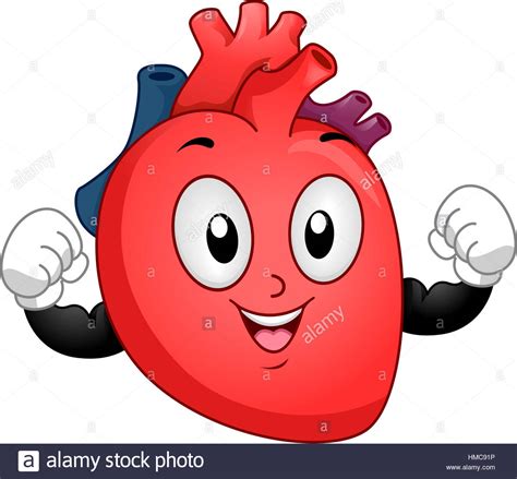 Mascot Illustration Of A Healthy Human Heart Flexing Its