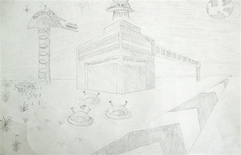 Highschoolart Future City Two Point Perspective Drawing